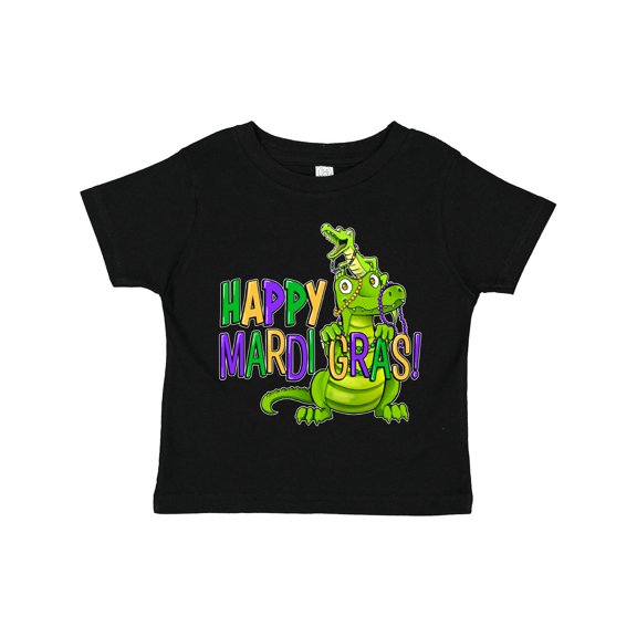 Inktastic Happy Mardi Gras Big and Little Alligators with Beads Boys or Girls Toddler T-Shirt