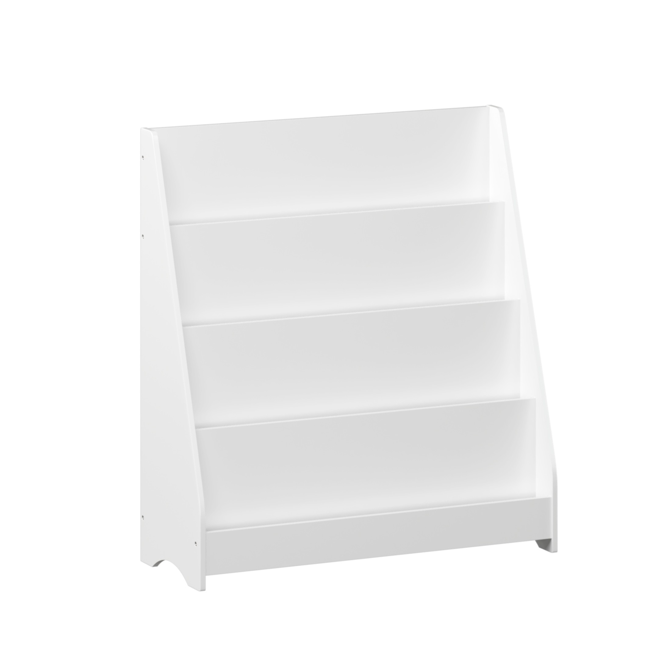Noble House Aldo 4-Tier Kids Display Bookshelf, Wooden Toddler Book Organizer, for Kids Room, White