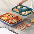thumbnail image 3 of 4PCS Unbreakable Divided Plates for Adults, Lightweight Reusable Plastic Compartment Portion Control Plates, 1.8 Inch deeper depth Dinner Plate for Soup,yogurt, 3 of 13
