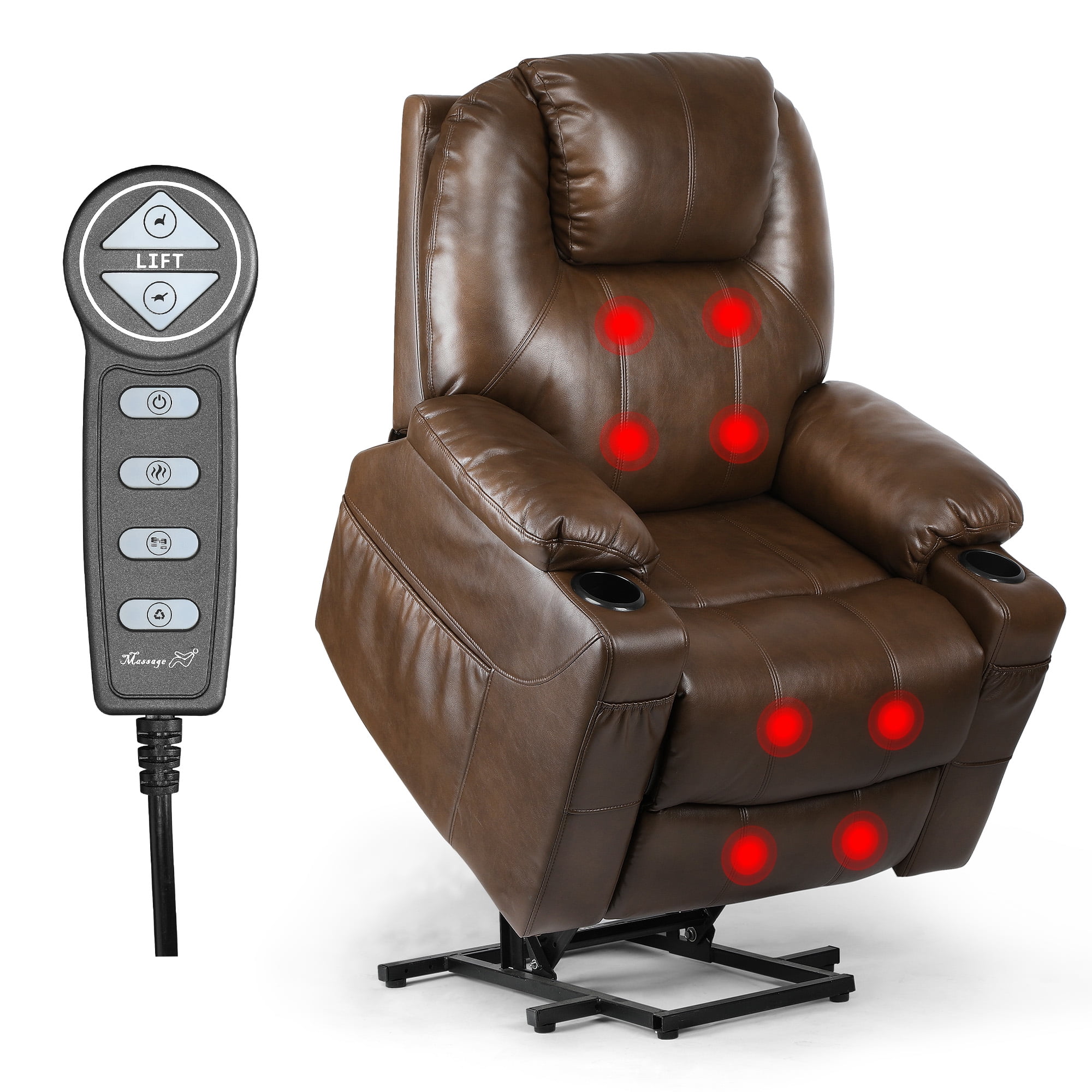 YITAHOME Lift Recliner Massage Chair Sofa with Heat Cup Holders Pockets