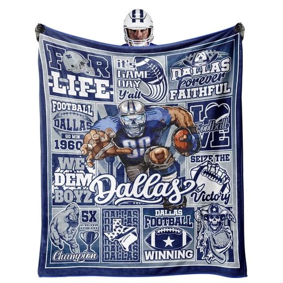 Gifts for Men, Football Throw Blanket, City Football Style Gifts for Women Youth Fans, Warm Travel Blanket for Sofa Bed 60x50 Inch