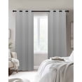 thumbnail image 3 of Gray Striped Blackout Curtains 39 Inches Long for Bedroom, Modern Minimalist Vertical Stripes Lines Thermal Insulated Room Darkening Black Out Window Curtain Panels Grommet Drapes for Living Room, 3 of 8