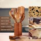 thumbnail image 2 of Juego de utensilios de cocina de madera de acacia natural de 9 piezas con soporte para cucharas - Soporte para cucharas y utensilios de cocina de agarre cómodo, 2 of 5