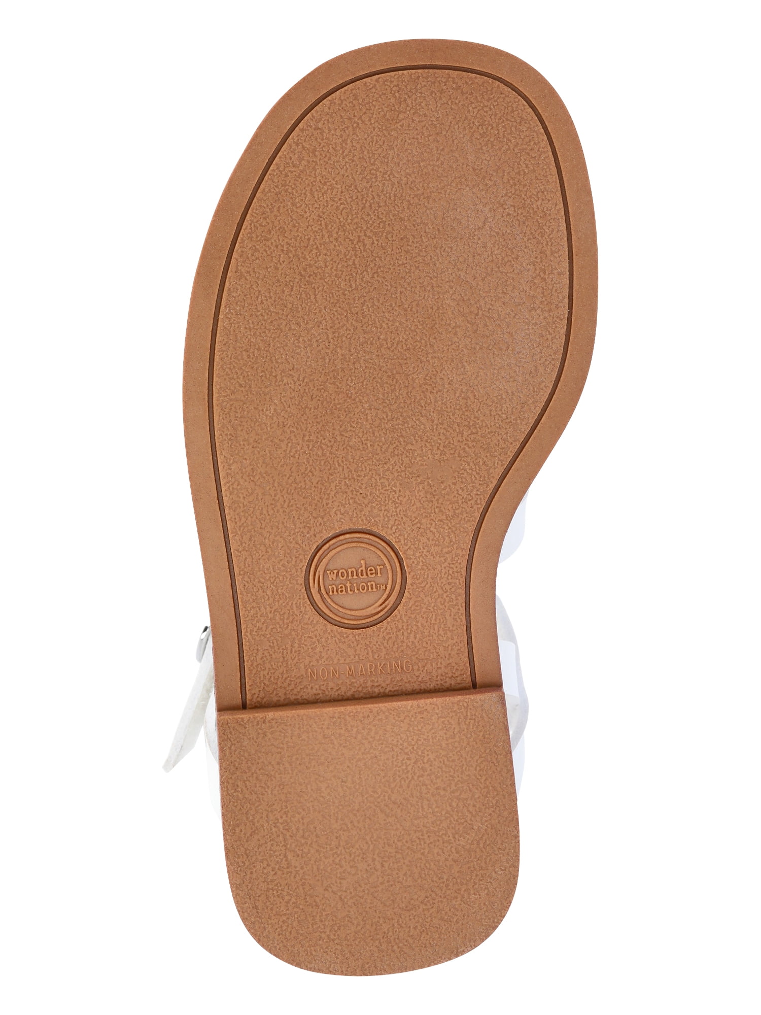 Wonder Nation Toddler Girls Floral Faux Leather Fisherman Sandals