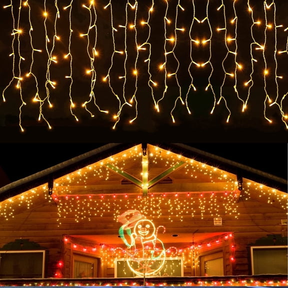 Warm White Curtain String Lights, 16.4 Ft With 168 LEDs And Waterproof Design, Plug-In Fairy Lights For Window Porch Or Patio White
