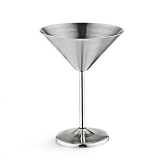 His & Hers Stainless Steel Martini Bar Glass Set with Hard Carry