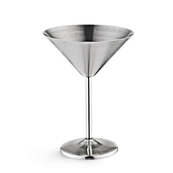 Stainless Steel Cocktail Glass High Base Wine Unbreakable Metal Bar Champagne Silver