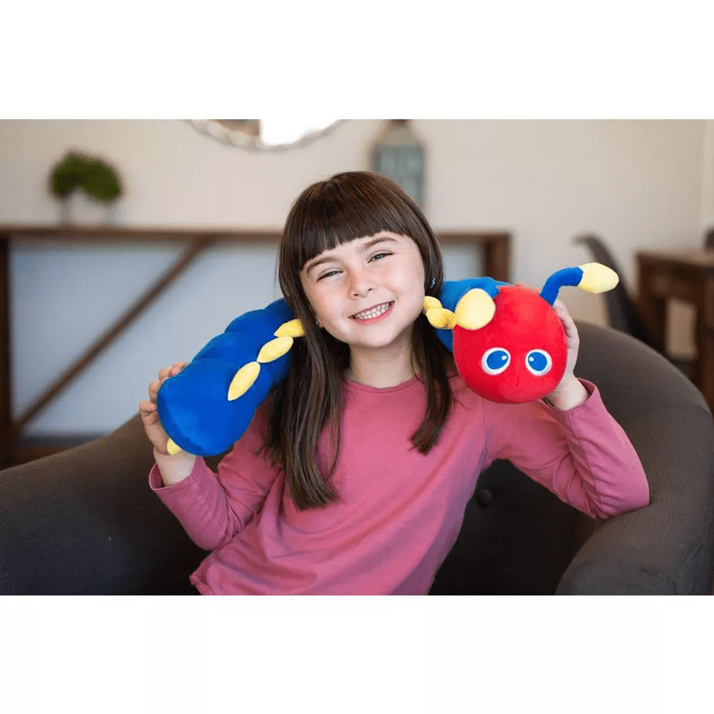 Schooled Weighted Plush Animal for Children, Calming Sensory Lap Stuffed Animal, Caterpillar