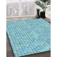 thumbnail image 3 of Ahgly Tapis d'Intérieur Lavable en Machine Carré Transitionnel Bleu Lierre, 5 Pieds Carré, 3 of 7