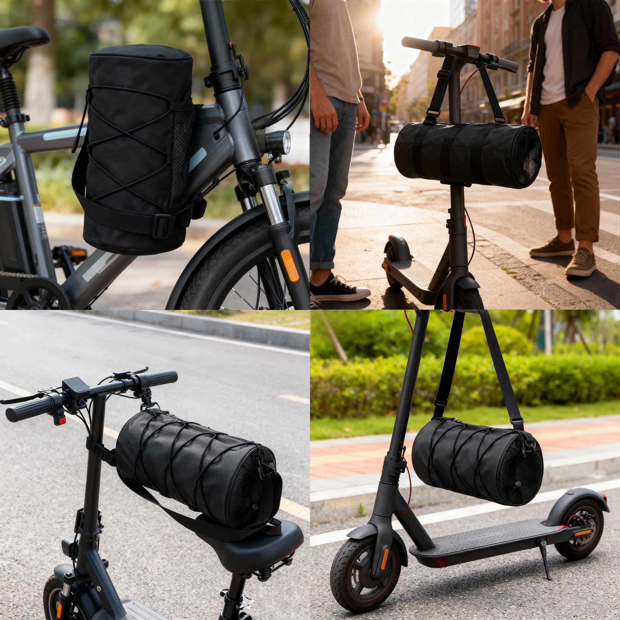 Folding Top Tube Scooter Bag, 5L Capacity E- Scooter Frame Bag