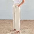 thumbnail image 4 of Glisme Womens Pants Wide Leg Dress Pants High Waisted Dressy Trend Trousers Beige, 4 of 4