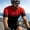 Red, variant on COSFO Summer Mens Tshirts Gradient Athletic Short Sleeve Bike Graphic Tees Mock Neck Quick Dry Skinny Full Zip Tops