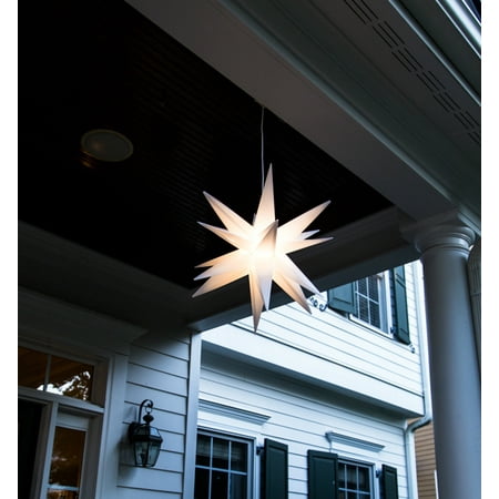 Elf Logic 18 Easy Assembly Moravian Star Hanging Outdoor Christmas Star Light Use As Holiday Decoration Porch Light Led Plug In 18 Inch