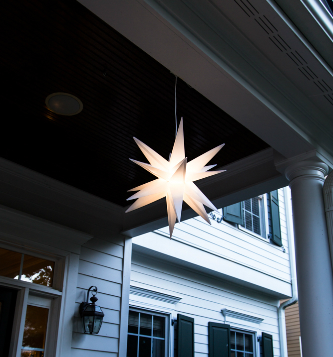 Elf Logic 18" Easy Assembly Moravian Star - Hanging Outdoor Christmas Star Light - Use as