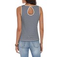 thumbnail image 5 of COCCKO Tank Top for Women 2026 Summer High Neck Sleeveless Striped Shirt Button Hollow Back Fitted Knit Camisole Tops, 5 of 7