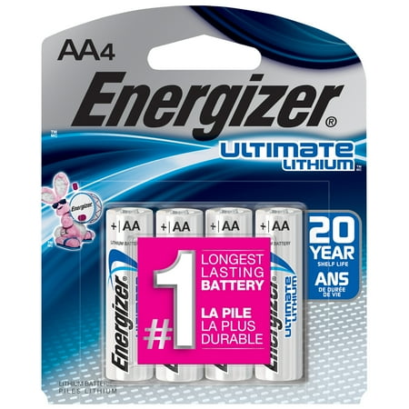 Energizer Ultimate Lithium AA Batteries, 4 Pack
