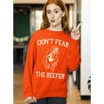 thumbnail image 3 of Halloween Don't Fear Reaper Creepy 4 20 Funny Crewneck Sweatshirt, XL, Orange, 3 of 6