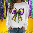 thumbnail image 2 of Sexlip Womens Long Sleeve Sweatshirt Decorative Bow Print Design Soft Fabric Relaxed Silhouette for Evening Occasions White XL, 2 of 6