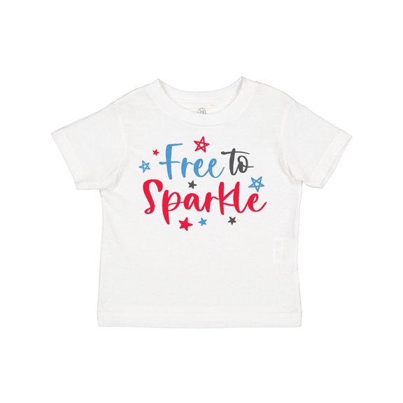 Inktastic 4th of July Free to Sparkle in Red White and Blue Boys or Girls Toddler T-Shirt