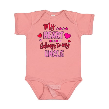 

Inktastic My Heart Belongs to My Uncle Gift Baby Boy or Baby Girl Bodysuit