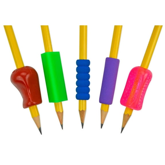 The Pencil Grip, Mixed Grip Package, Assorted Shapes and Colors, 5-Count