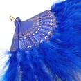 thumbnail image 3 of FRCOLOR Foldable Fan Vintage Handheld Chinese Folding Fans for 1920s Flapper Hand Fan Costume Party Wedding Dancing Decoration Blue, 3 of 8