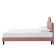 thumbnail image 6 of Platform Bed Frame, King Size, Pink, Velvet, Modern Contemporary, Bedroom Master Guest Suite Room, 6 of 10