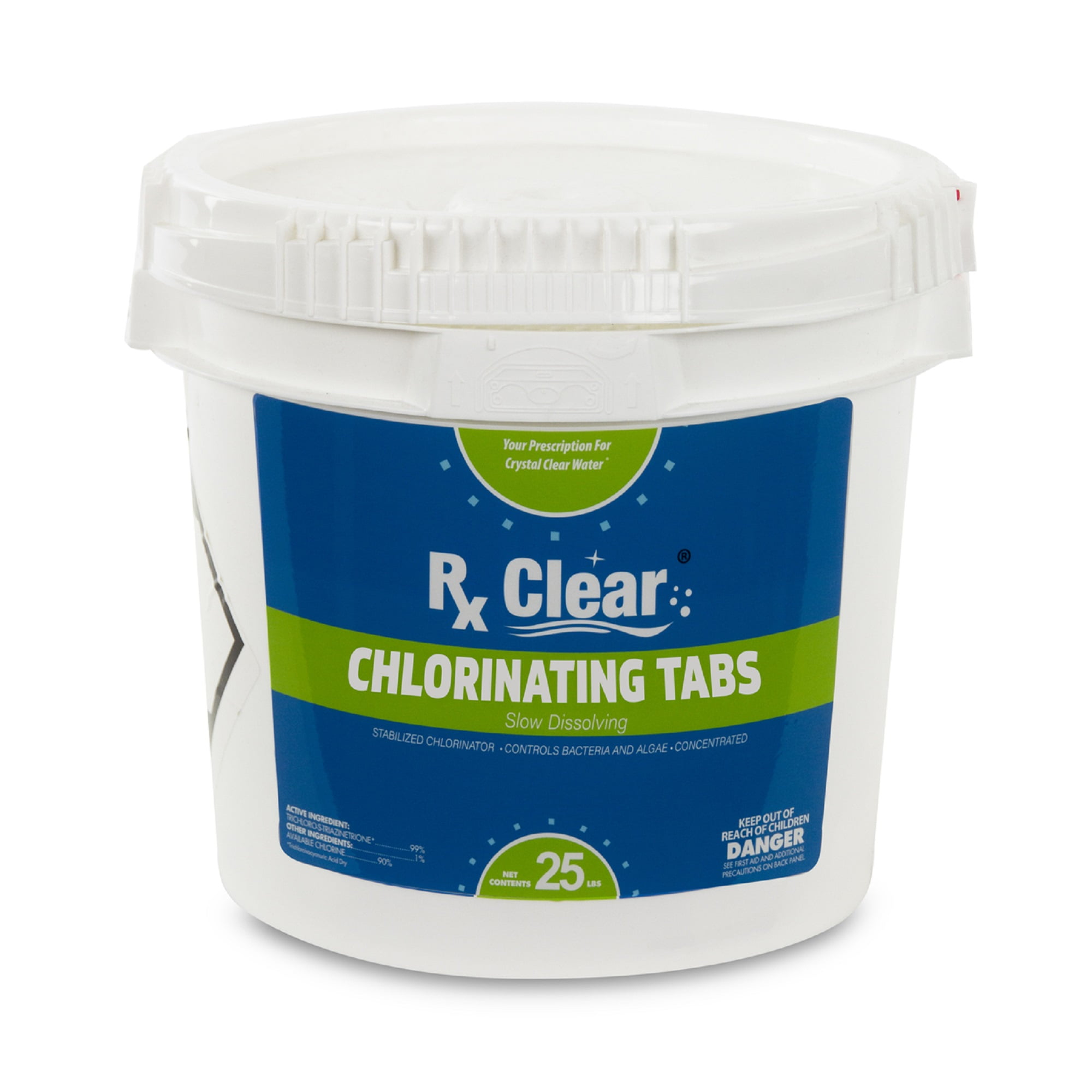 Rx Clear 1 Inch Stabilized Chlorine Tablets 25 Lb Bucket Walmart