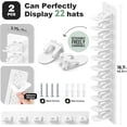 thumbnail image 6 of Livhil 2 Pack Hat Organizer for Baseball Caps, Detachable DIY Hat Rack Hold up to 22 Hats, Hat Holder for Wall Closet Door Bedroom (C-White), 6 of 9