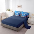 thumbnail image 5 of Feelyou Kawaii Birthday Party Shark Twin Bedding Sets for Kids Boys Girls, Marine Coral Animal Bedding Comforter Set, Blue, Blue Reversible, 7pcs, 5 of 7