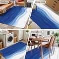 thumbnail image 5 of Ombre Blue Waves Area Rugs 4'x6', Washable Small Throw Rugs for Office Bathroom, Abstract Art Gradient Modern Indoor Outdoor Rug Non-Slip Low Pile Carpet Runner Reversible Floor Mats, 5 of 8