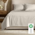 thumbnail image 3 of Bare Home Organic Sateen Sheet Set - 400 Thread Count - 100% Organic Cotton - 4 Piece - California King, French Beige, 3 of 10