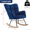 thumbnail image 2 of Nursery Rocking Chair  Velvet Upholstered Glider Rocker Rocking  Chair with High Backrest  Mid Century Modern Armchair Comfy Side Chair  Room Bedroom Offices, 2 of 8