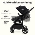 thumbnail image 4 of INFANS 2 in 1 Baby Stroller, Convertible Stroller with Bassinet Reversible Seat Adjustable Backrest Canopy One Hand Fold, Compact Toddler Pushchair for Kids Infants Newborns 0-36 Months, 4 of 9