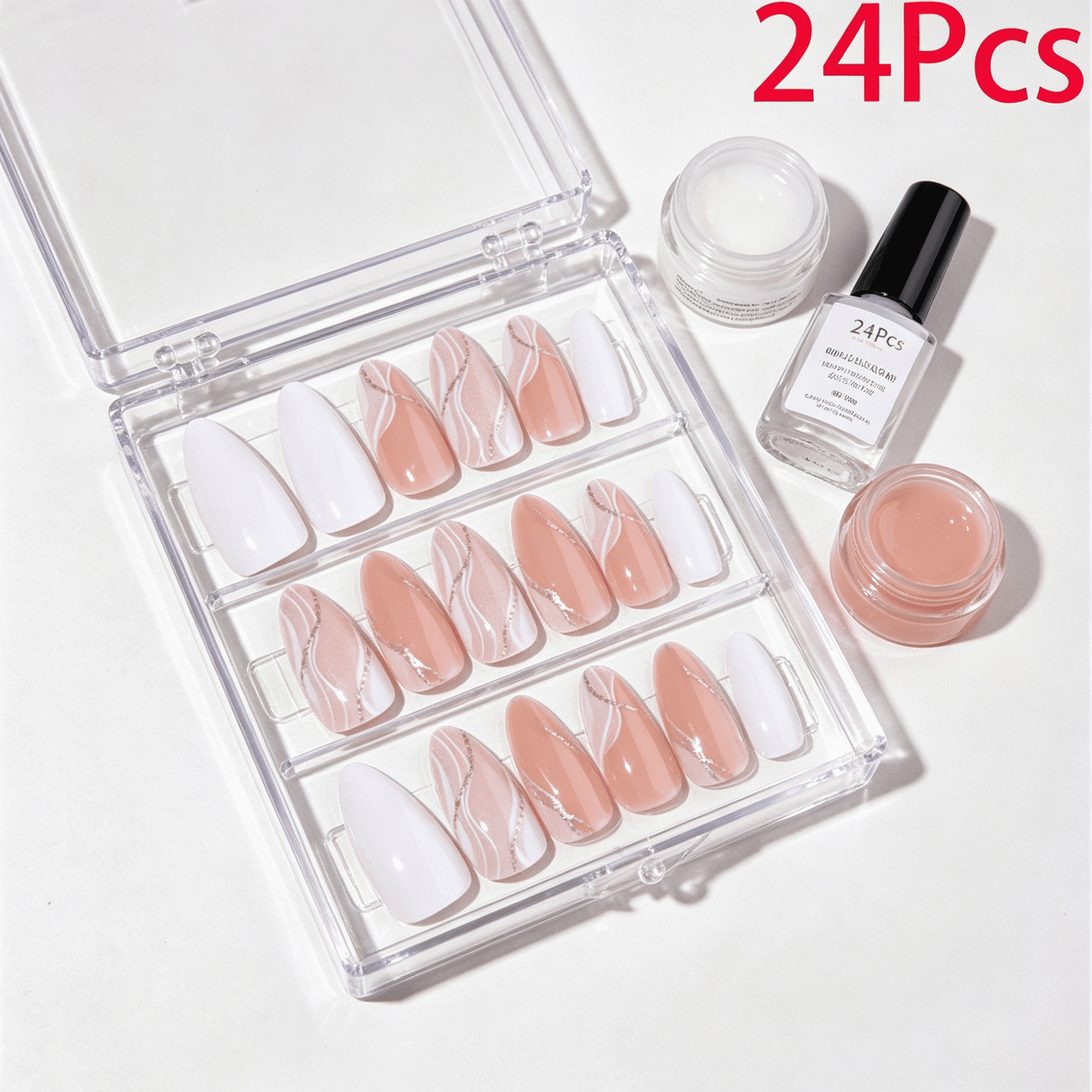 RAGUPEL 2026 New French Tip Press on Nails Short Almond Shape Short Nail Tips Safe Abs Press on Nails Short Almond Style3 for Daily Wear Quick Styling Parties Casual Outings Office Use
