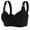 Black, variant on Women's Bra Deep V‑Neck Solid Smooth Supportive Bralette with Wide Adjustable Shoulder Straps Exquisite Lace Rhinestone Decor at Center Front