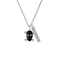 thumbnail image 2 of Delight Jewelry Silvertone Large Black Resin Skull with Clear Crystals Silvertone Always My Mother Bar Charm Necklace, 23", 2 of 4
