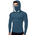 thumbnail image 3 of Htigea Womens UPF 50+ Sun Protection Hoodie with Face Mask Neck Breathable Long Sleeve Shirt for Hiking Fishing Blue,2XL, 3 of 6