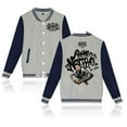 thumbnail image 3 of Santa Fe Klan Baseball Jacket Blanco y Negro US Tour Merch Fashion Clothes Unisex Long Sleeve, 3 of 4