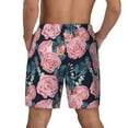 thumbnail image 4 of Uemuo Rose Flowers Pattern Mens Swim Trunks Quick Dry Board Shorts with Mesh Lining, Stretch Beach Shorts Quick Dry No-Chafing Board Shorts-Small, 4 of 9