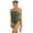 Green Multi, variant on iSwim Swirl Thin Strap One Piece Swimsuit, High Cut, Unpadded, Athletic (Women’s)