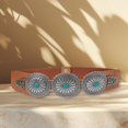 thumbnail image 7 of Aesthetic Belt Carved Oval Buckle Belt For Dress Turquoises Waistband Women Western Belt Vintage Waist Cincher, 7 of 7