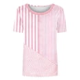 thumbnail image 4 of Tops de Cuello Redondo para las Mujeres de Manga Corta Impresa Casual, Camiseta de Moda para Uso Diario Y de Fiesta, 4 of 6