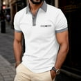 thumbnail image 2 of Sngxgn Men's Slim Fit Short Sleeve Solid Soft Cotton Polo Shirt(White,L), 2 of 4