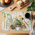 thumbnail image 2 of Mushroom Frog Placemats Set of 4 Flowers Butterfly Green Coffee White Wood Place Mats Indoor Wipeable Table Mats Washable Cloth Dining Table Placemats for Kitchen Holiday Party Home Decor 13x19 Inch, 2 of 9