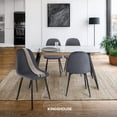 thumbnail image 2 of Juego De Comedor Mesa Vidrio Con 4 Sillas Eames Tapizadas Minimalista KingsHouse gris oscuro 5, 2 of 8
