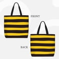 thumbnail image 4 of Sigee Bee Stripe Print Large Capacity Zippered Tote Bag - Durable, Stylish and Versatile for Everyday Use, 4 of 9