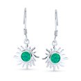 thumbnail image 2 of Bling Jewelry Womens Irradiance GreenOrange Opal Sunburst Dangle Gemstone Earrings Sterling Silver, 2 of 4