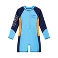 thumbnail image 2 of Gelikeya Boys UPF 50+ Long Sleeve One-Piece Swimsuit for Kids Water Sports Surfing Swimming Rash Guards Z01 Blue, 5-6 Years, 2 of 6