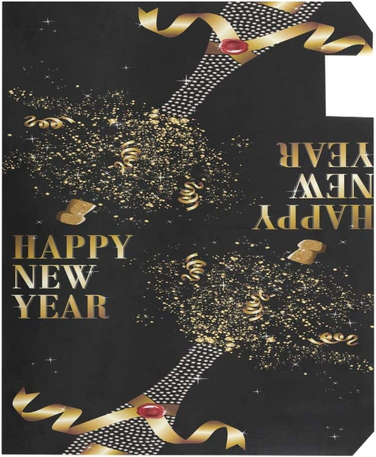 Champagne Bottle Uncorked in New Year Magnetic Mailbox Cover Oversized for Garden Yard Outdoor Decorations-25.5" x20.8